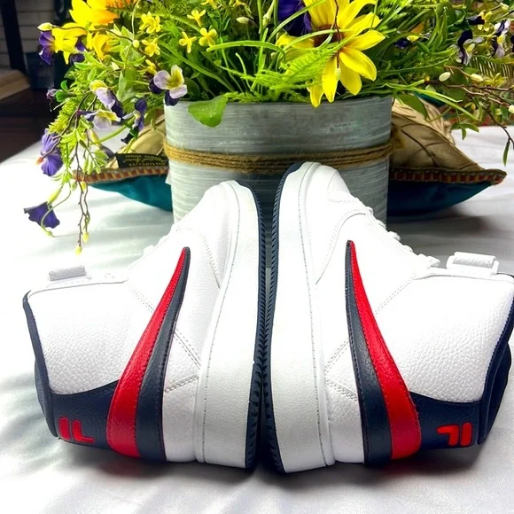 Fila shoes for men white and blue and red color size 12